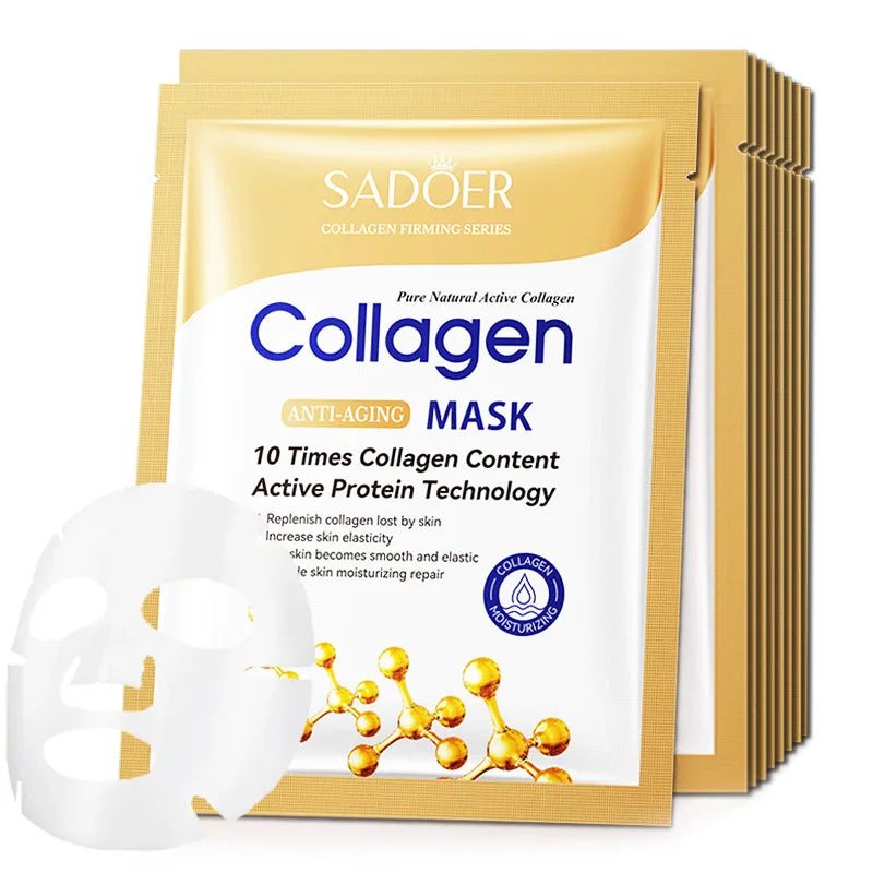 Anti-Wrinkle Collagen Facial Sheet Masks (10pcs) – Moisturizing, Firming & Brightening